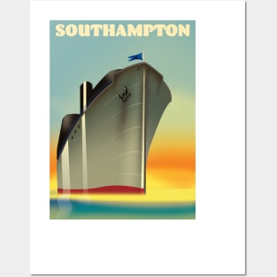 Southampton cruise liner vintage style travel poster Posters and Art